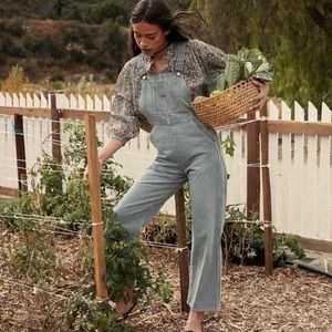 DOEN Myrtle Overalls in Hickory Stripe, size 29